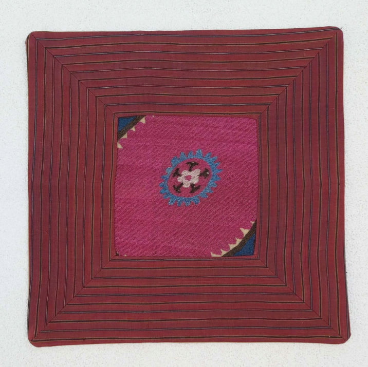 Antique Robe Framed Kilim Fragment Pillow Cover
