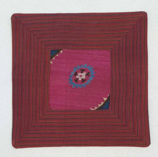 Antique Robe Framed Kilim Fragment Pillow Cover
