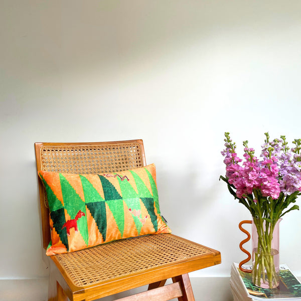 Beewabodi Cushion - Mustard Yellow And Green