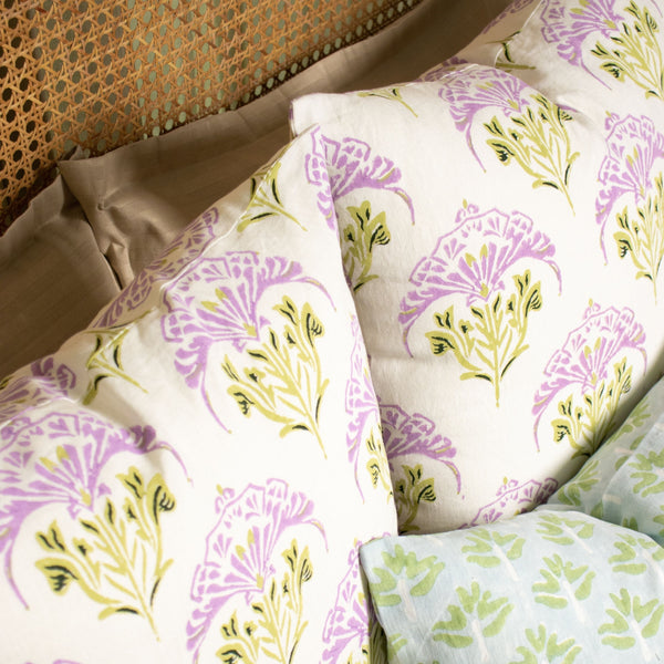 Soma - Pure Linen Throw Pillow Cover - Lavender