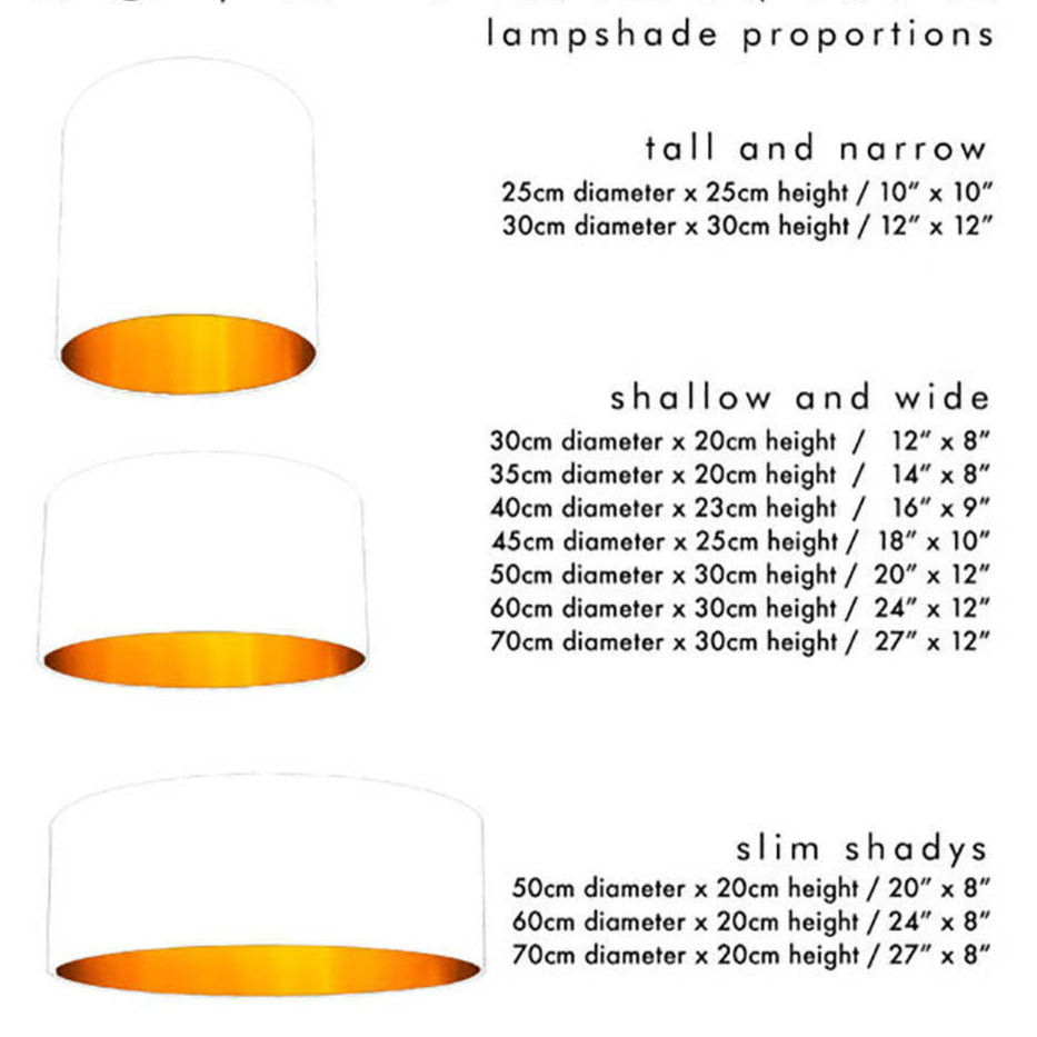 Tangerine Orange Cotton Lampshade With Gold Lining