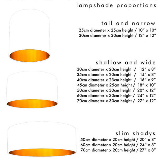 Tangerine Orange Cotton Lampshade With Gold Lining