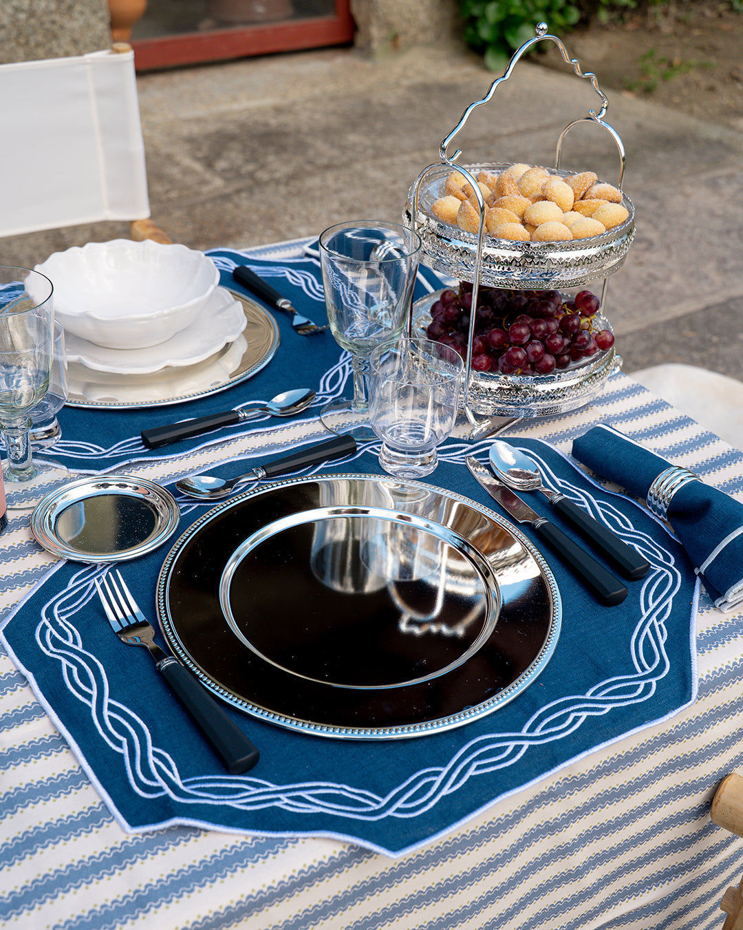 "Silver-Plated Pearl Charger Plate, Ø 30 cm