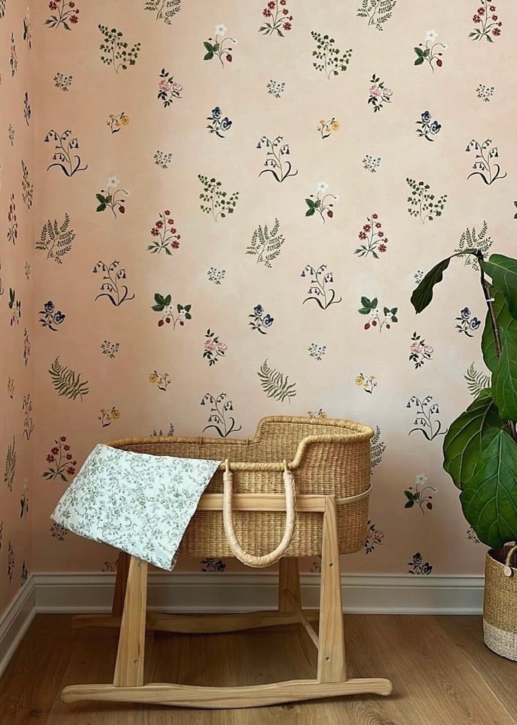 Herbarium Wildflower Wallpaper - Blush