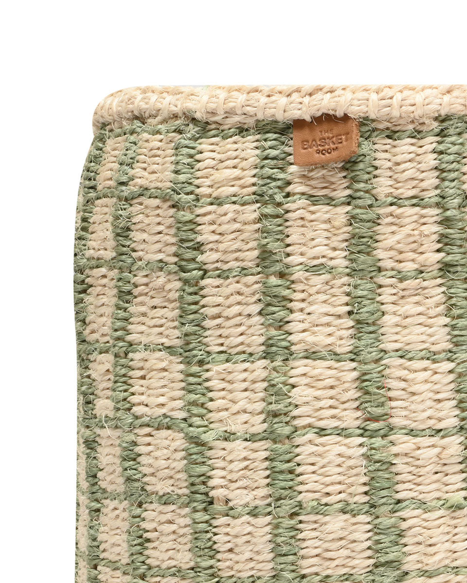 KAGUA: Green Check Woven Storage Basket