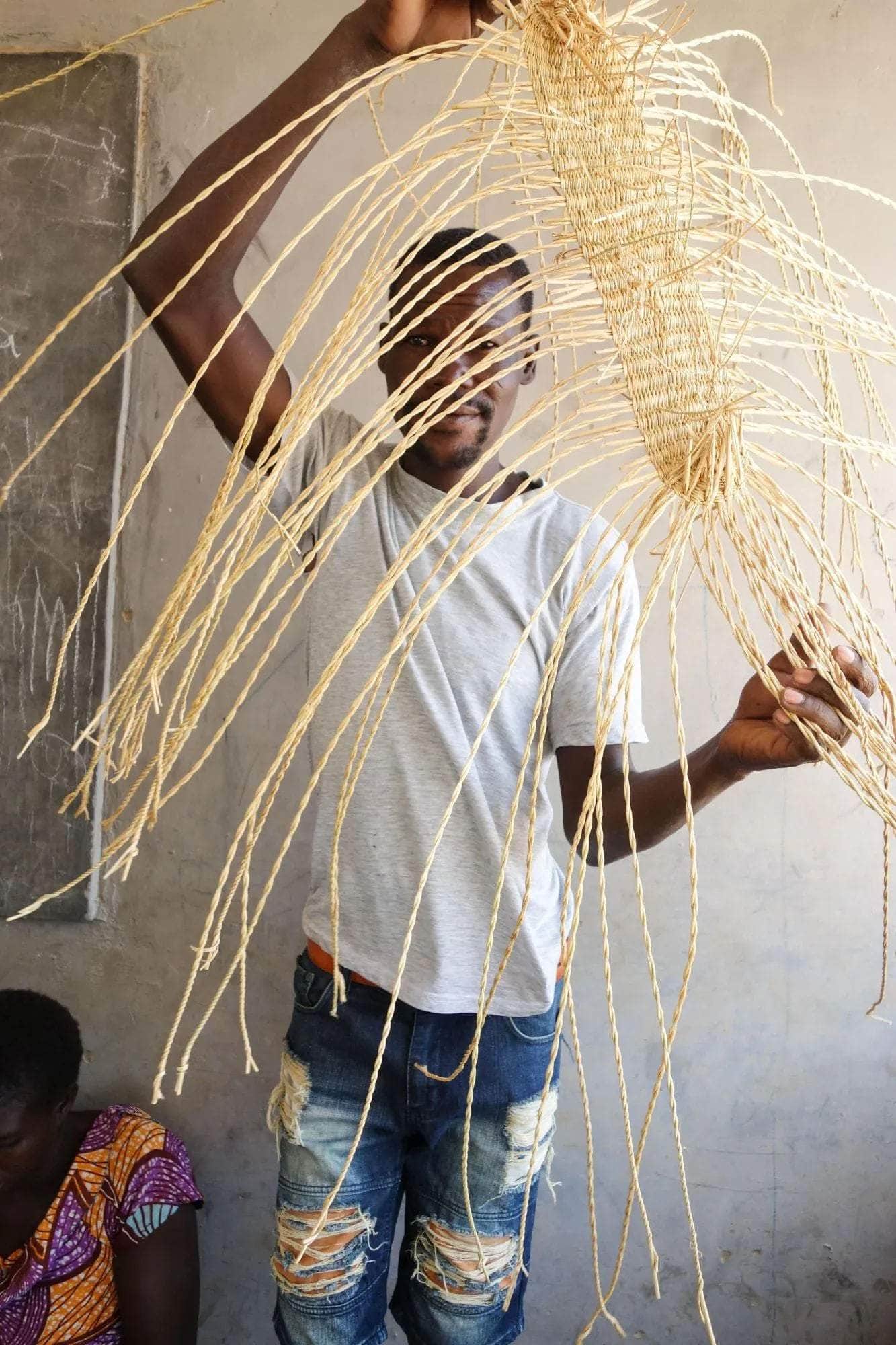 SUHUMA: Pink Striped Square Storage Basket