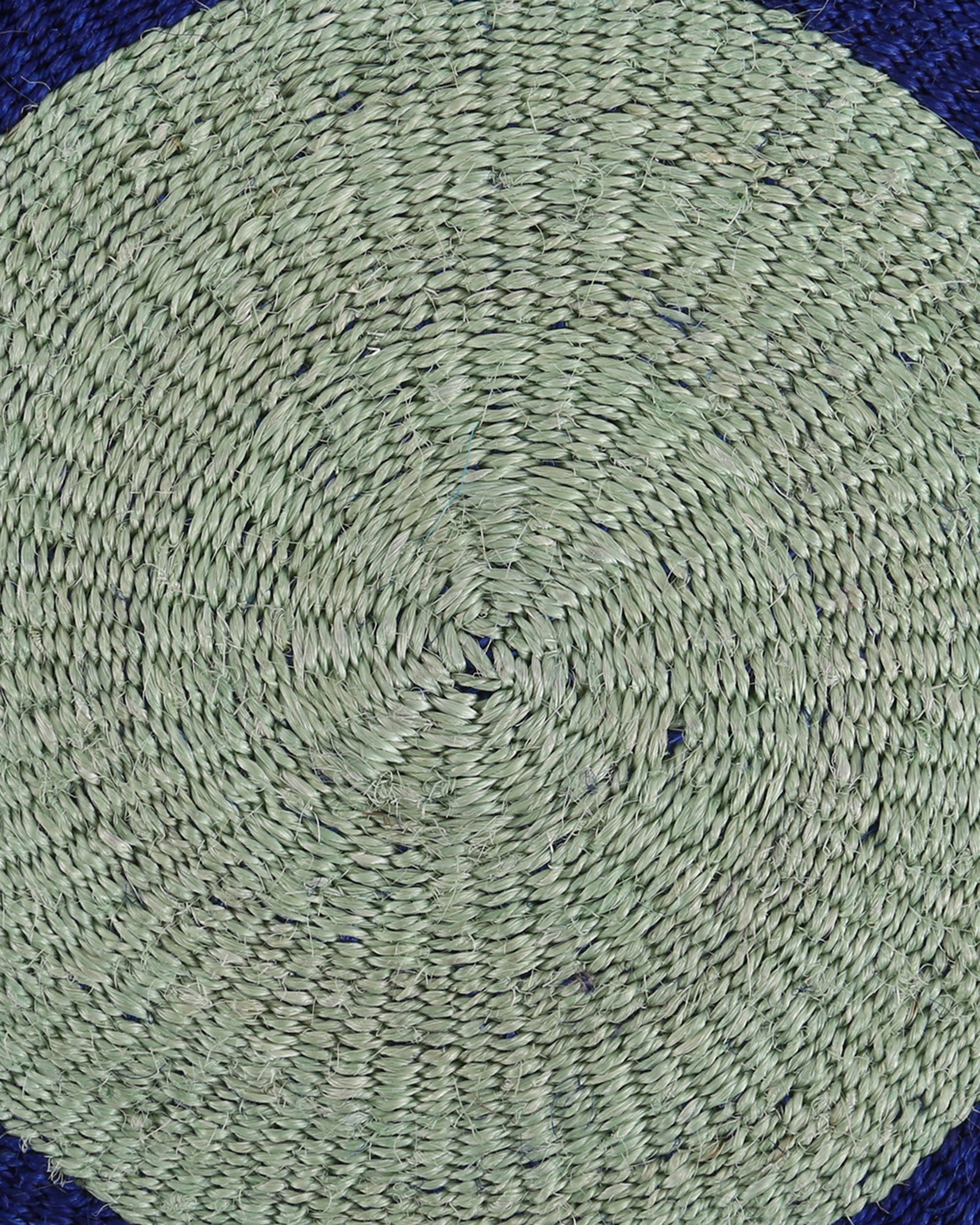 KALAMU: Sapling Green and True Blue Sisal Circular Placemat