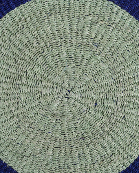 KALAMU: Sapling Green and True Blue Sisal Circular Placemat