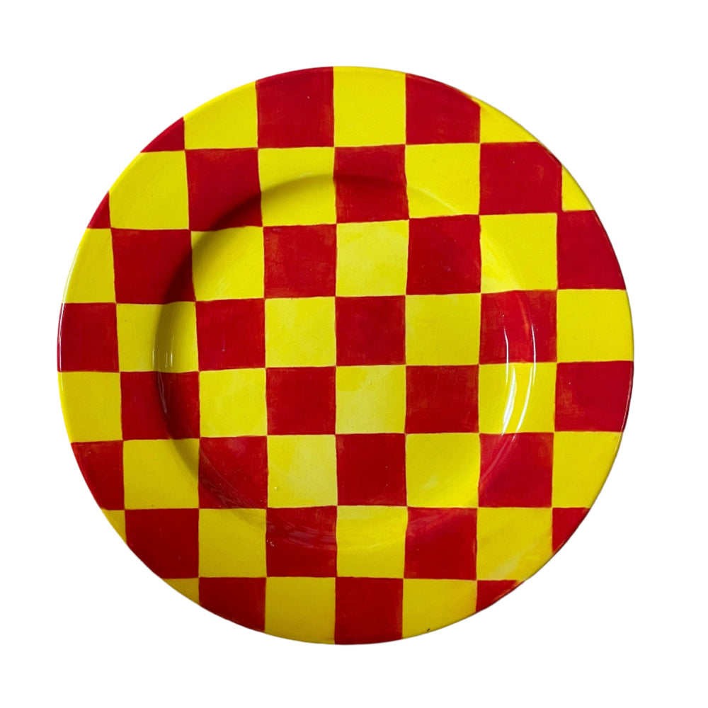 Checkmate Plate, Red & Yellow