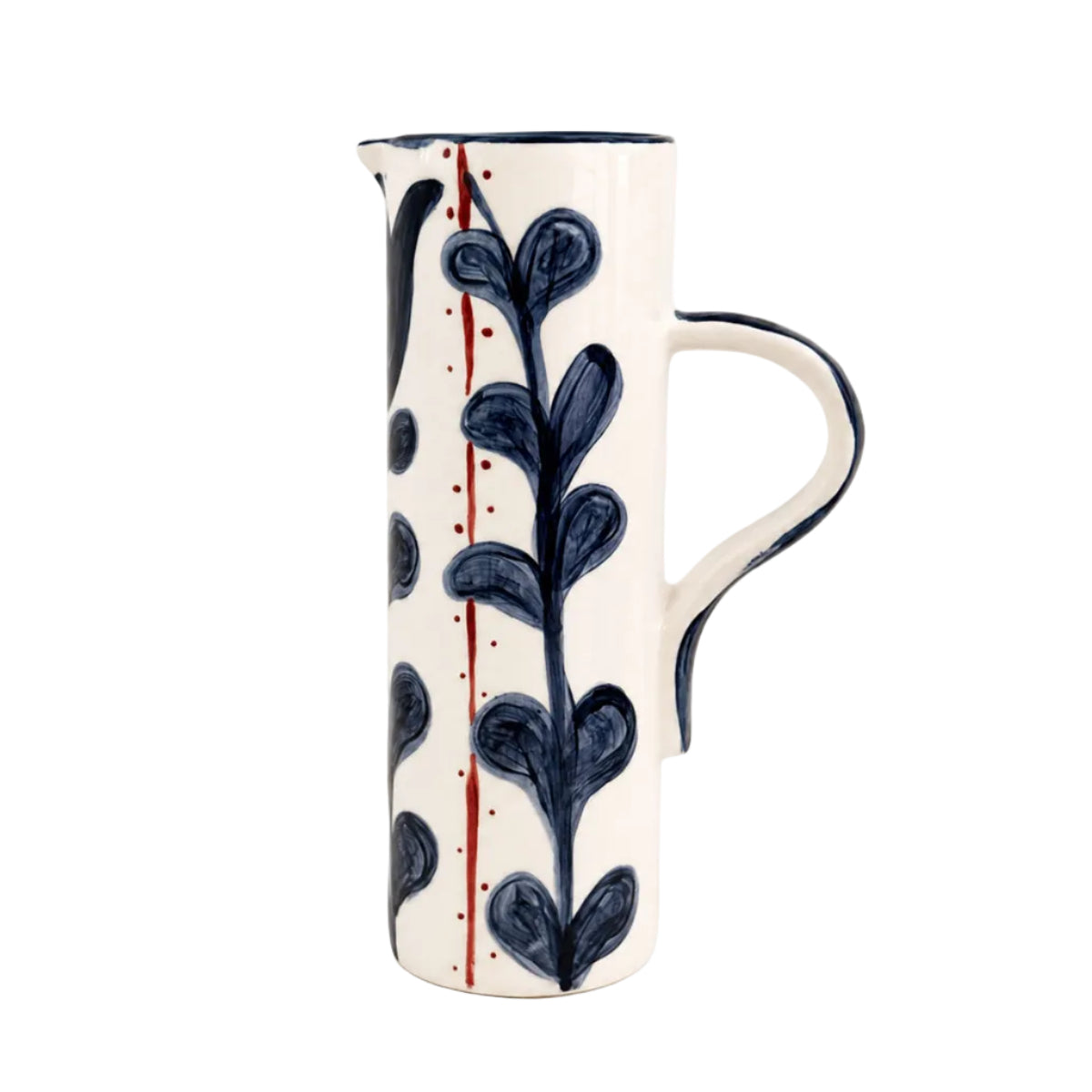 Blue Hand-Painted Ceramic Pitcher