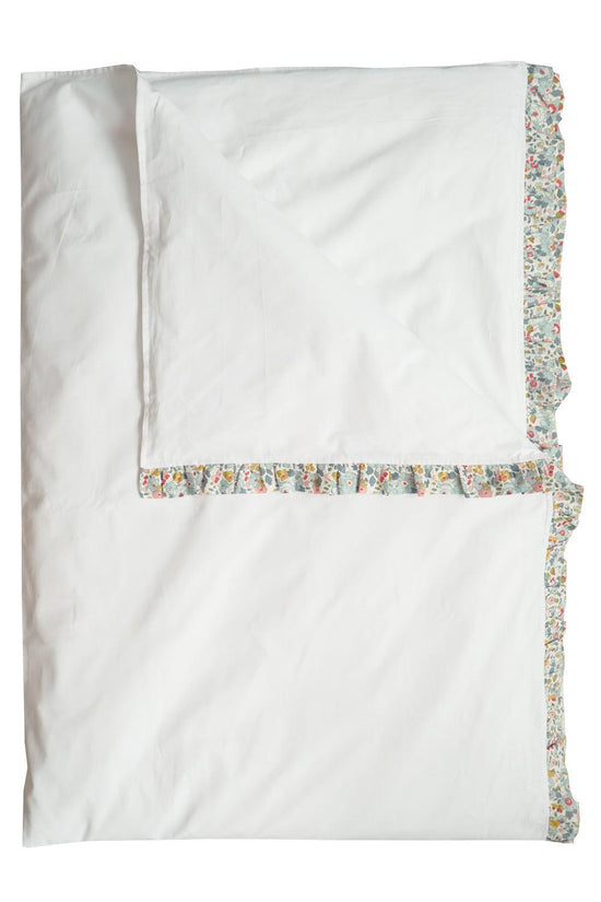Frill Edge White Bedding Made With Liberty Fabric Betsy Grey