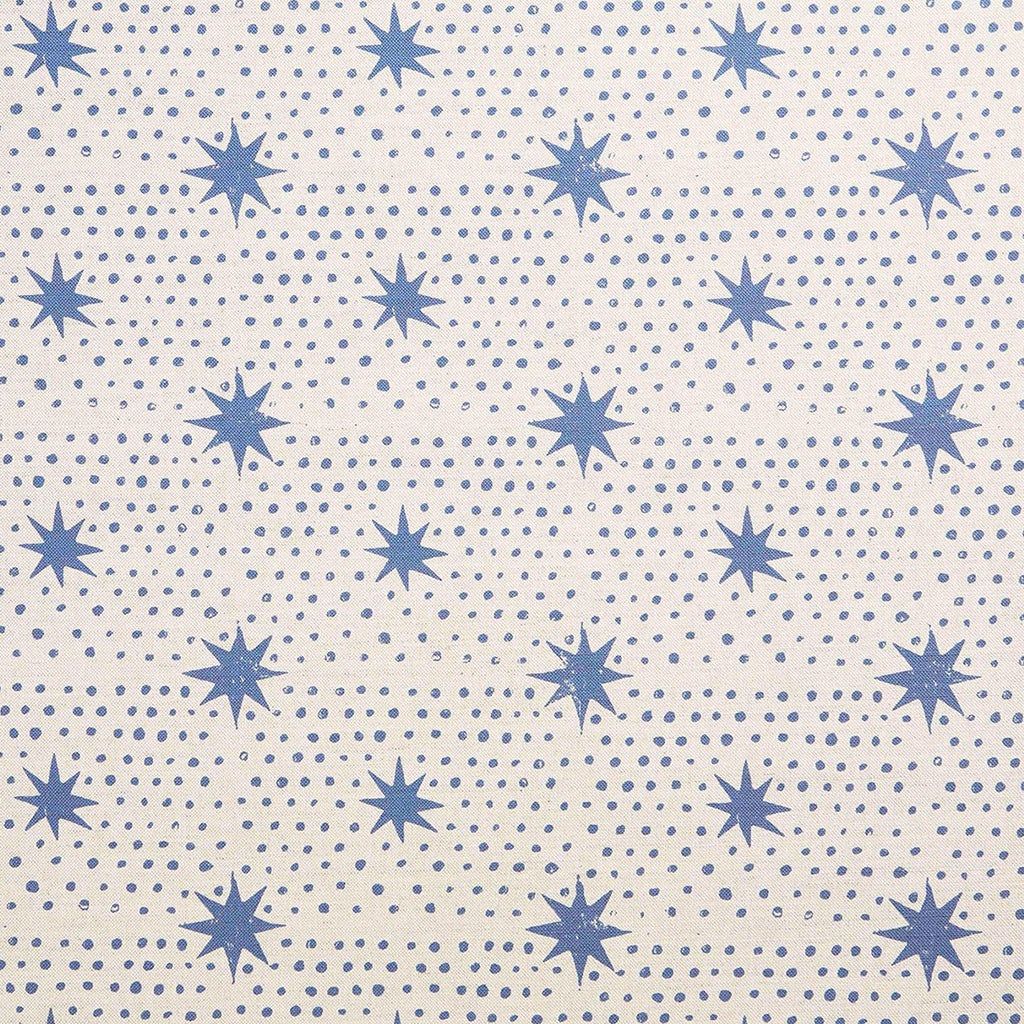Spot & Star Printed Fabric Linen/Cotton Indigo Sample