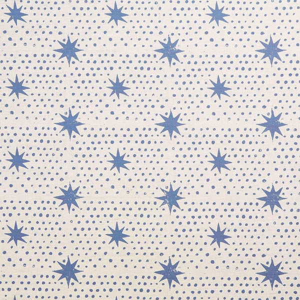 Spot & Star Printed Fabric Linen/Cotton Indigo Sample