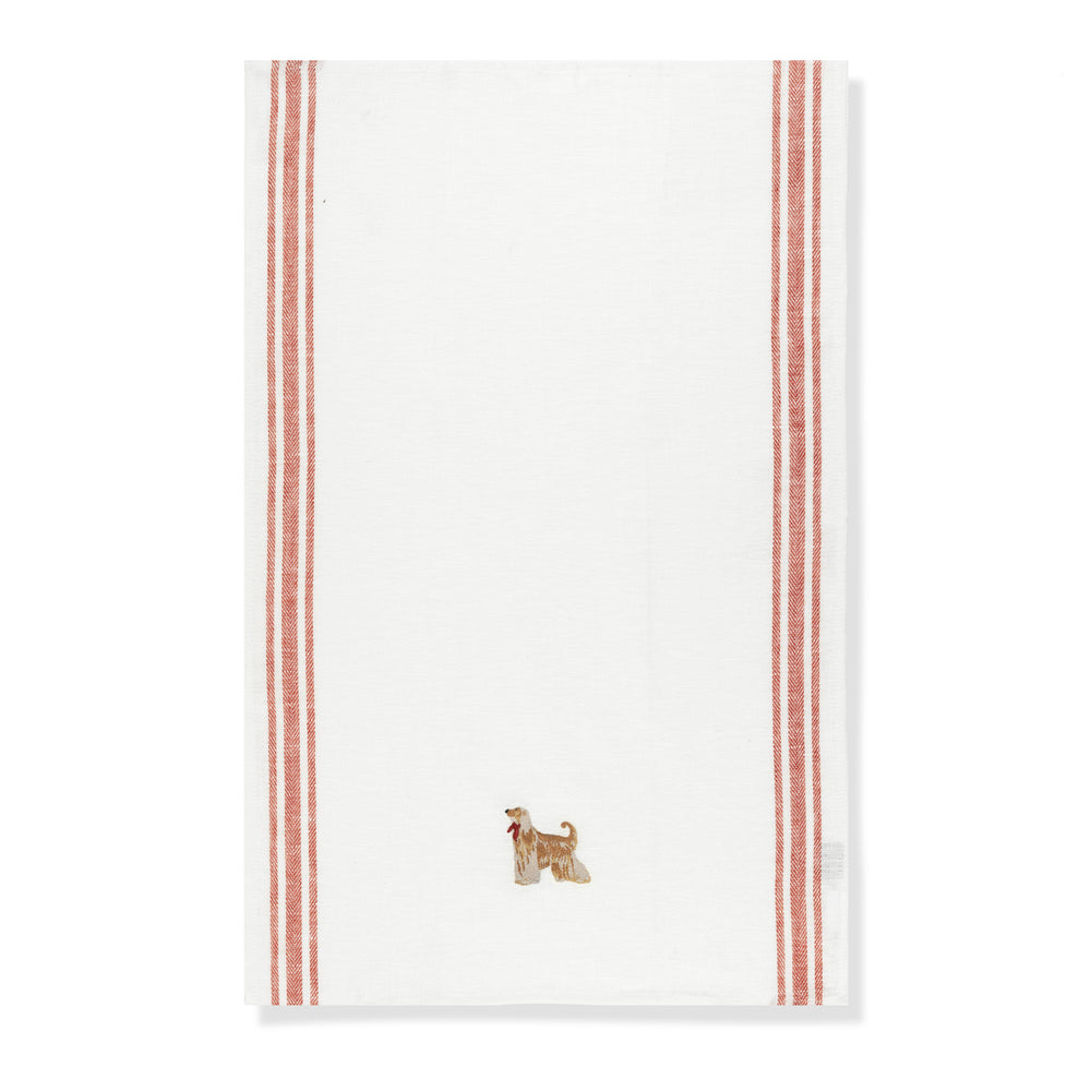 Kitchen Towel with Afghan Hound Embroidery