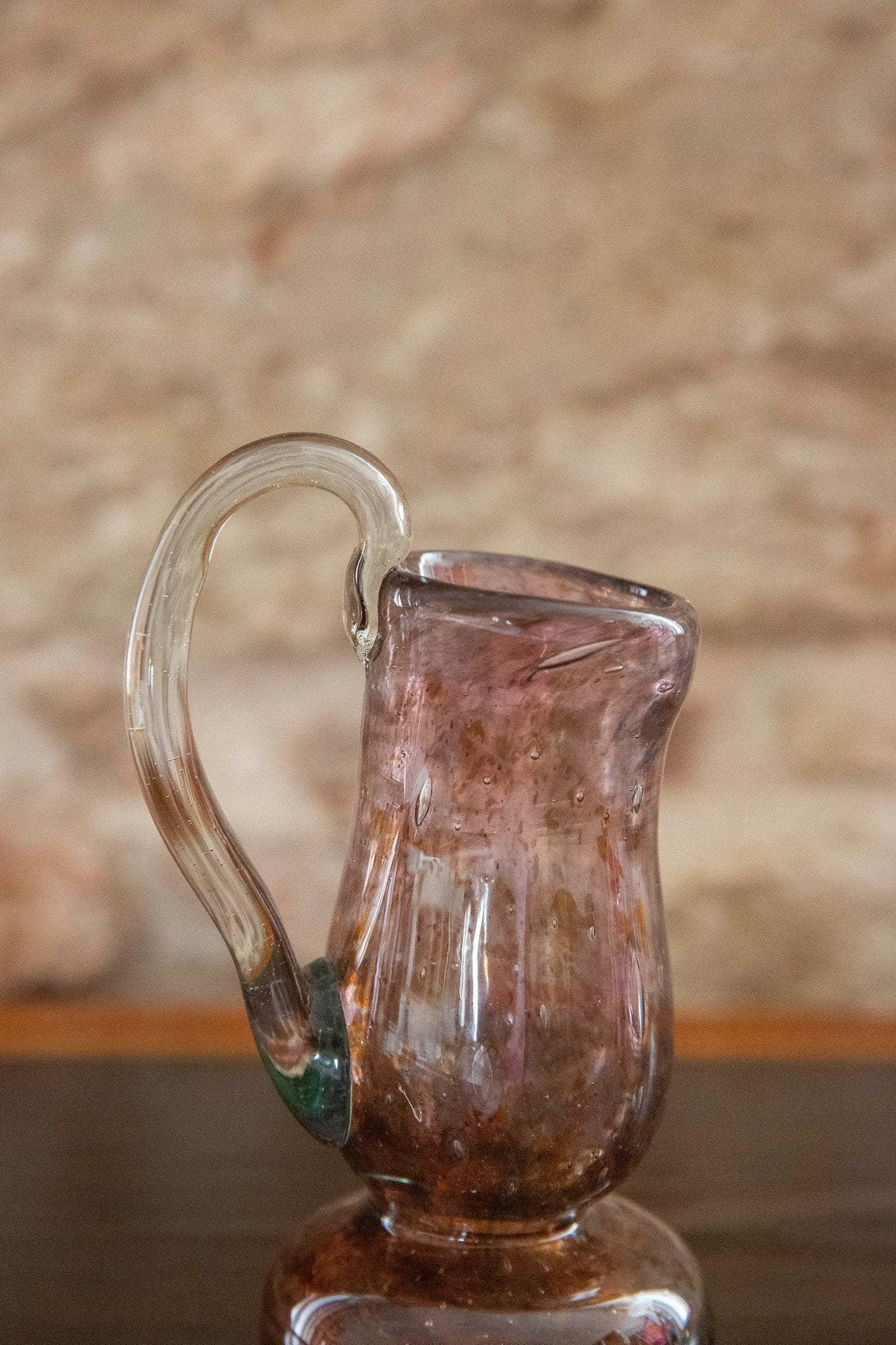 Blown Glass Amphora Vase, Purple and Brown Slim