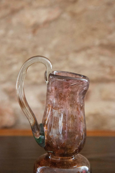 Blown Glass Amphora Vase, Purple and Brown Slim
