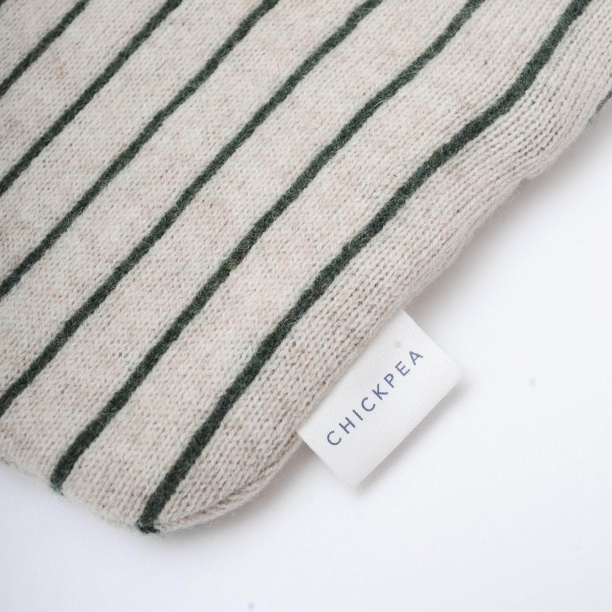 Green Wide Stripe Hot Water Bottle