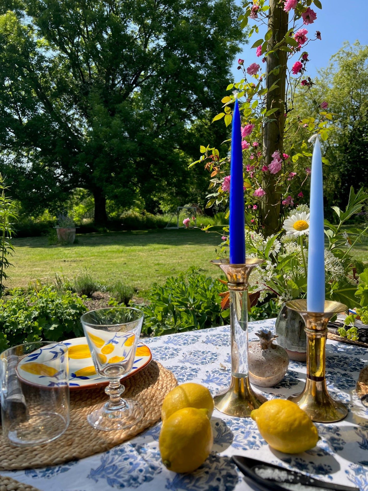 Brass and Acrylic Candleholder | Small | Sunshine Yellow