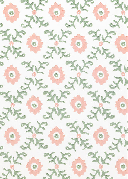 Folk Flower Mini Lampshade - Pink / Green