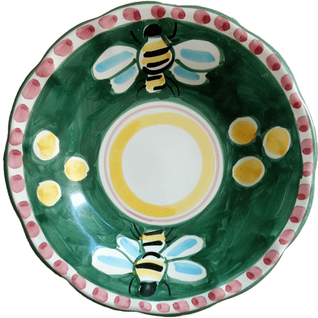 Amalfi Plate 16cm Green Bee