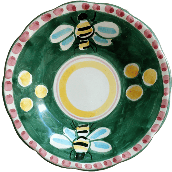 Amalfi Plate 16cm Green Bee