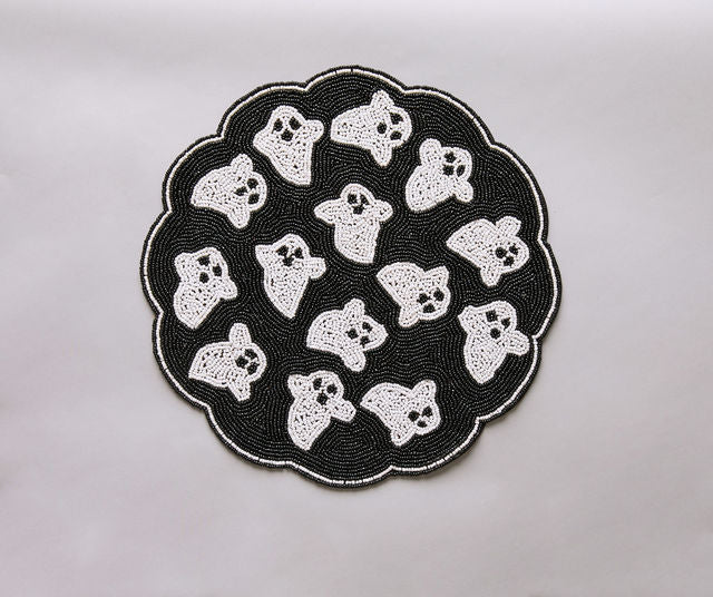 Handmade Beaded Ghost Placemat