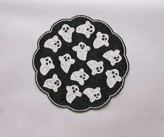 Handmade Beaded Ghost Placemat