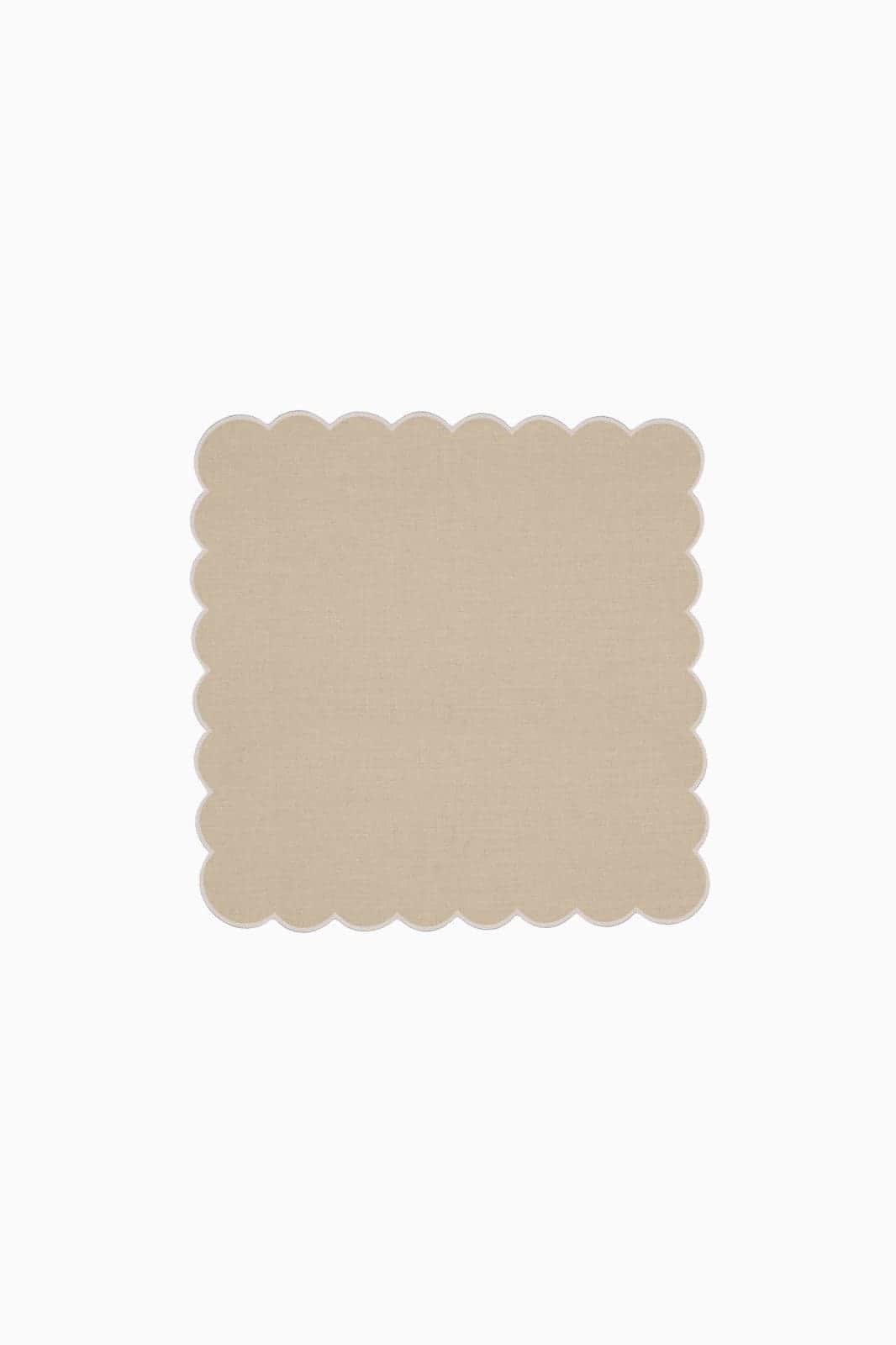 Zero-Waste Scalloped Linen Napkins Oatmeal - Set of 2