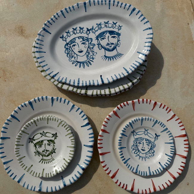 Re Di Sicilia Plate Starfish Man - 16cm