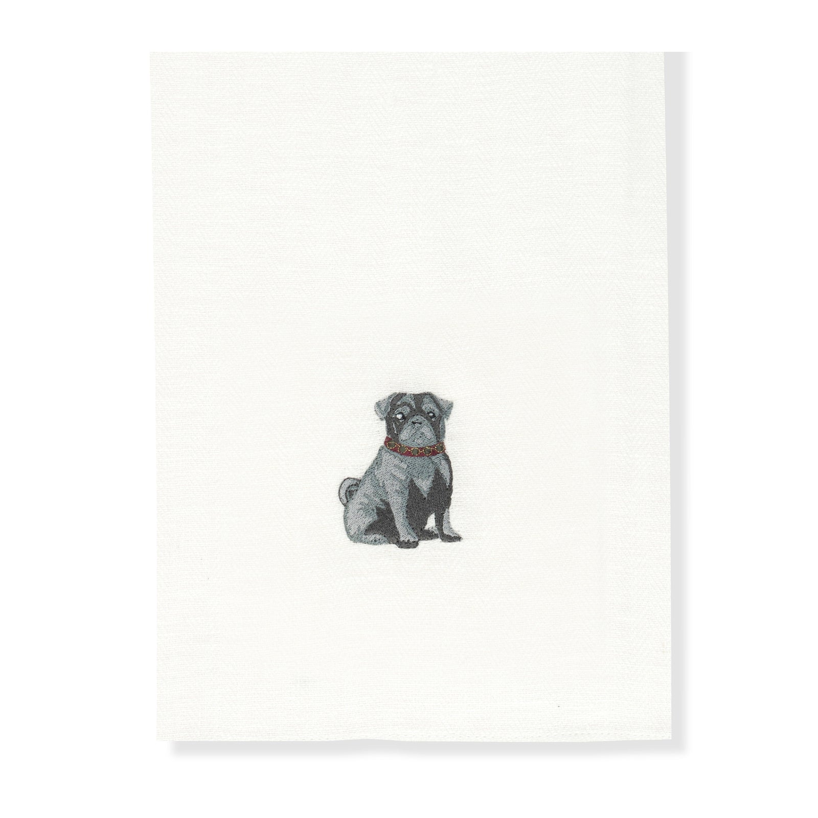 Kitchen Towel with Pug Embroidery