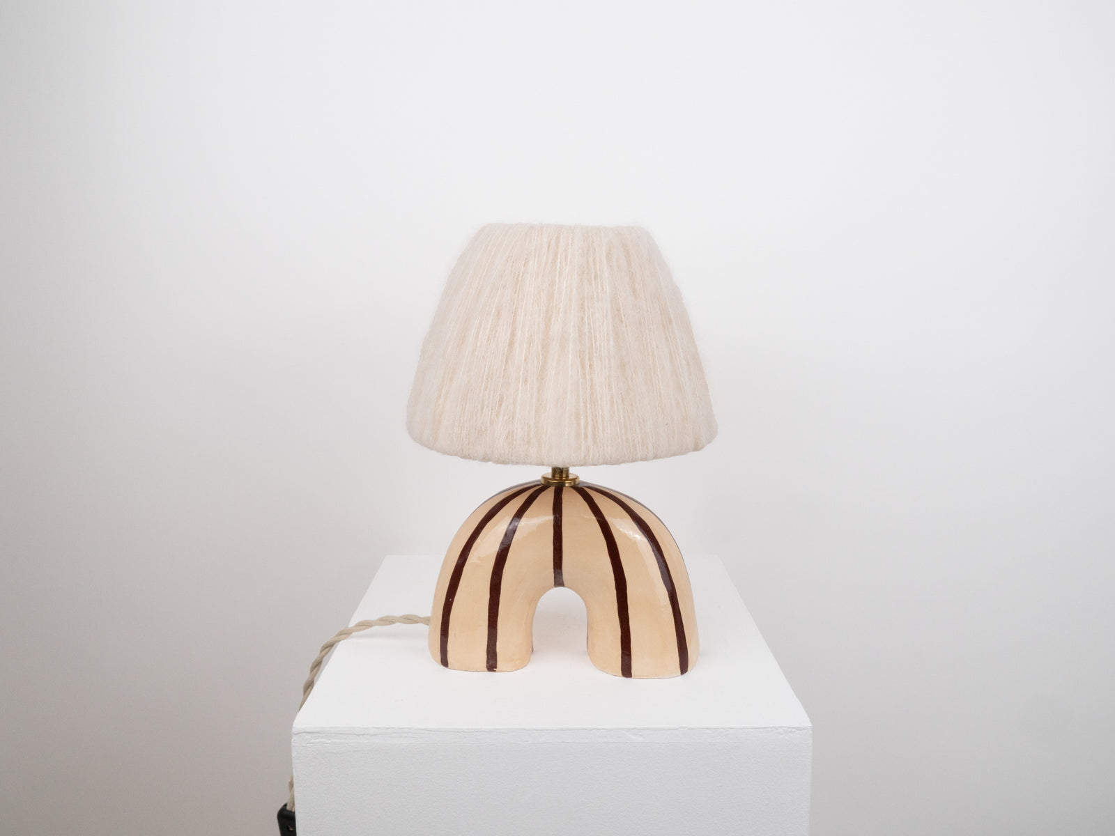 'Me' Table Lamp - Brown Stripes