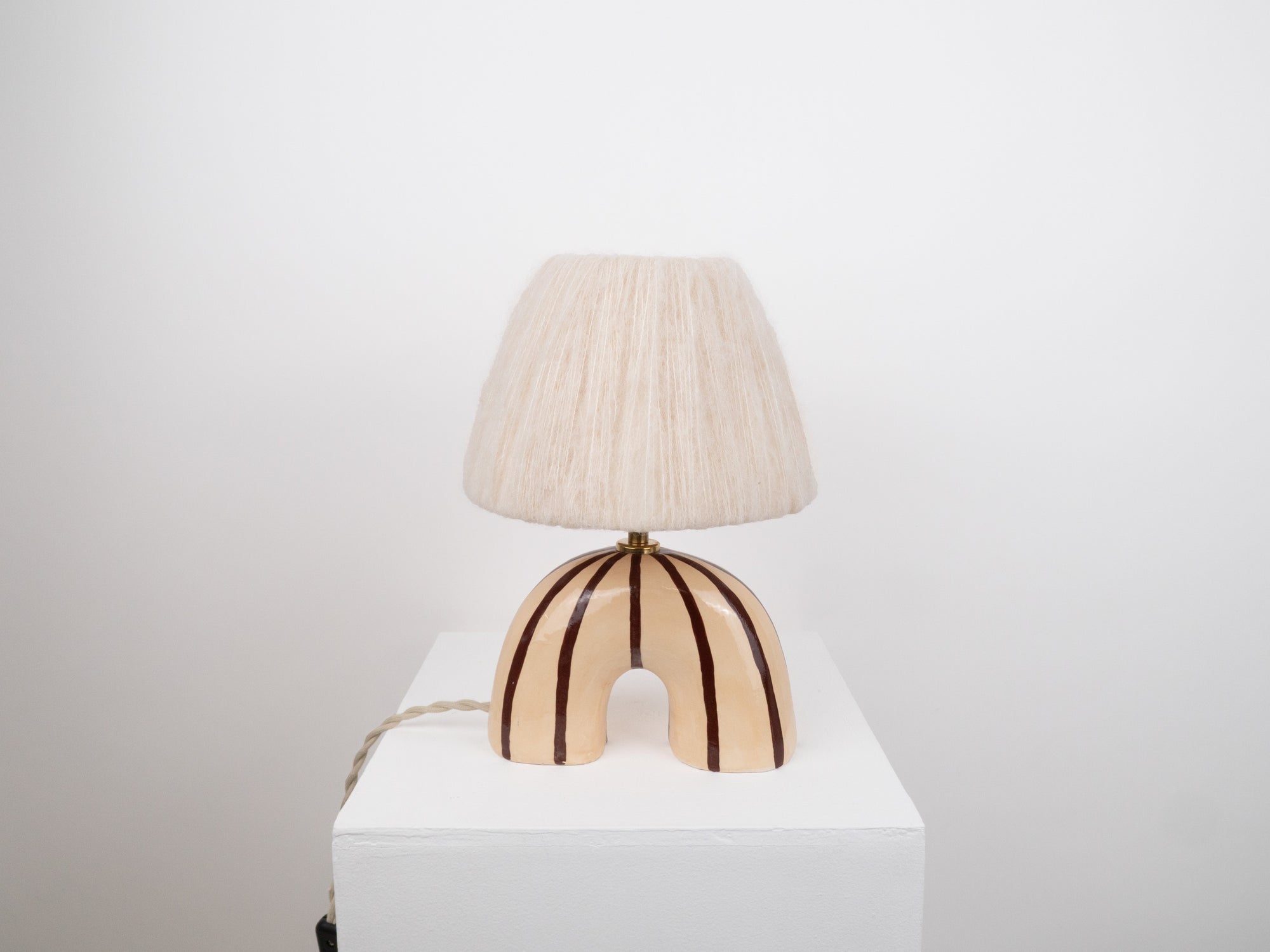 'Me' Table Lamp - Brown Stripes