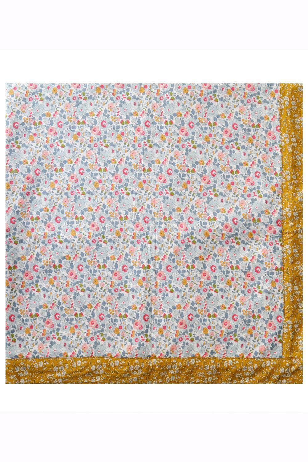 Picnic Blanket Made With Liberty Fabric Betsy Grey & Capel Mustard