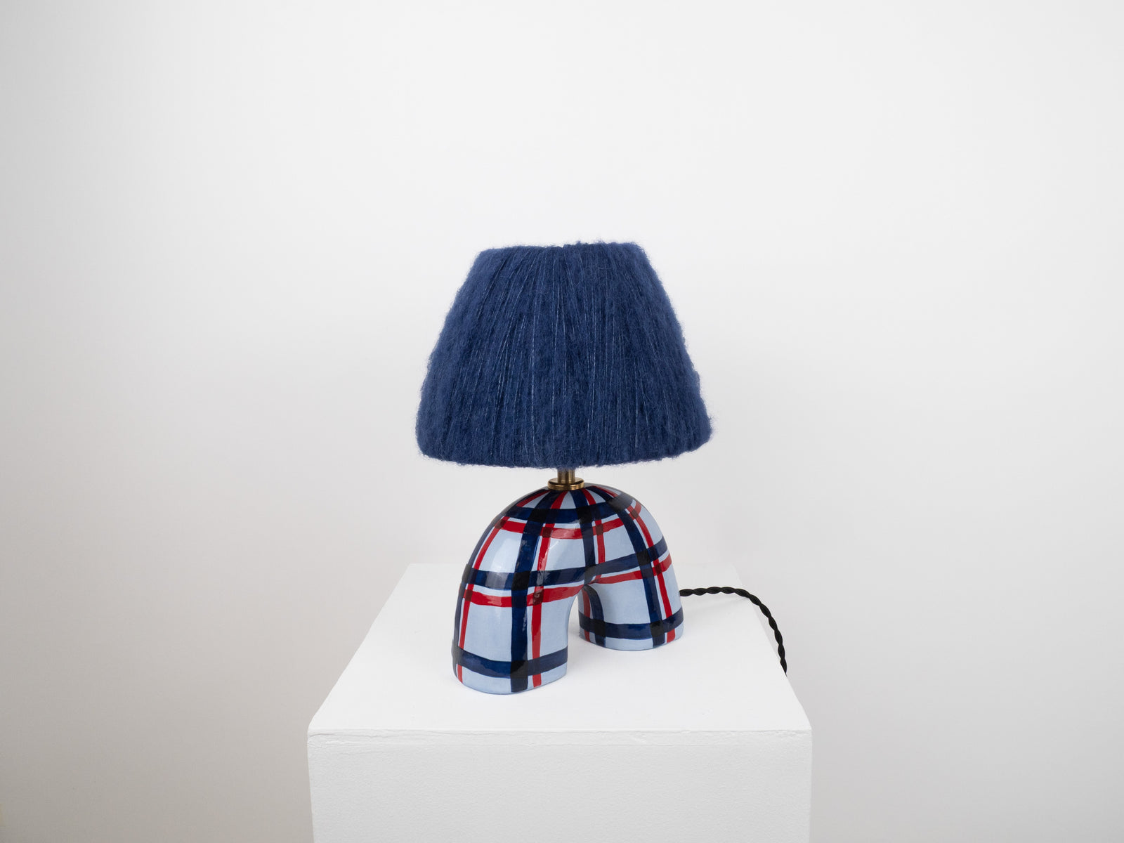 'Me' Table Lamp - Blue Gingham