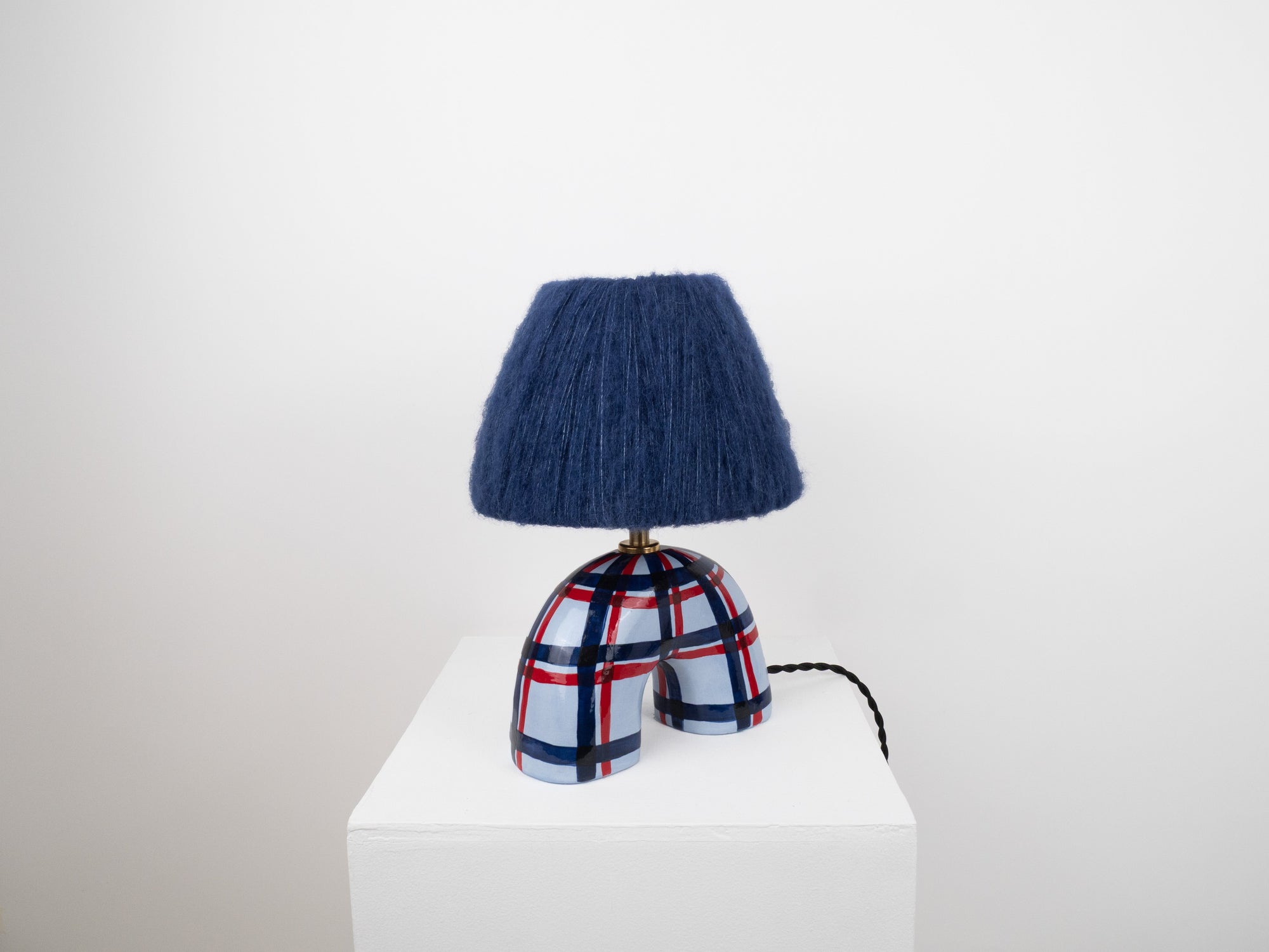 'Me' Table Lamp - Blue Gingham