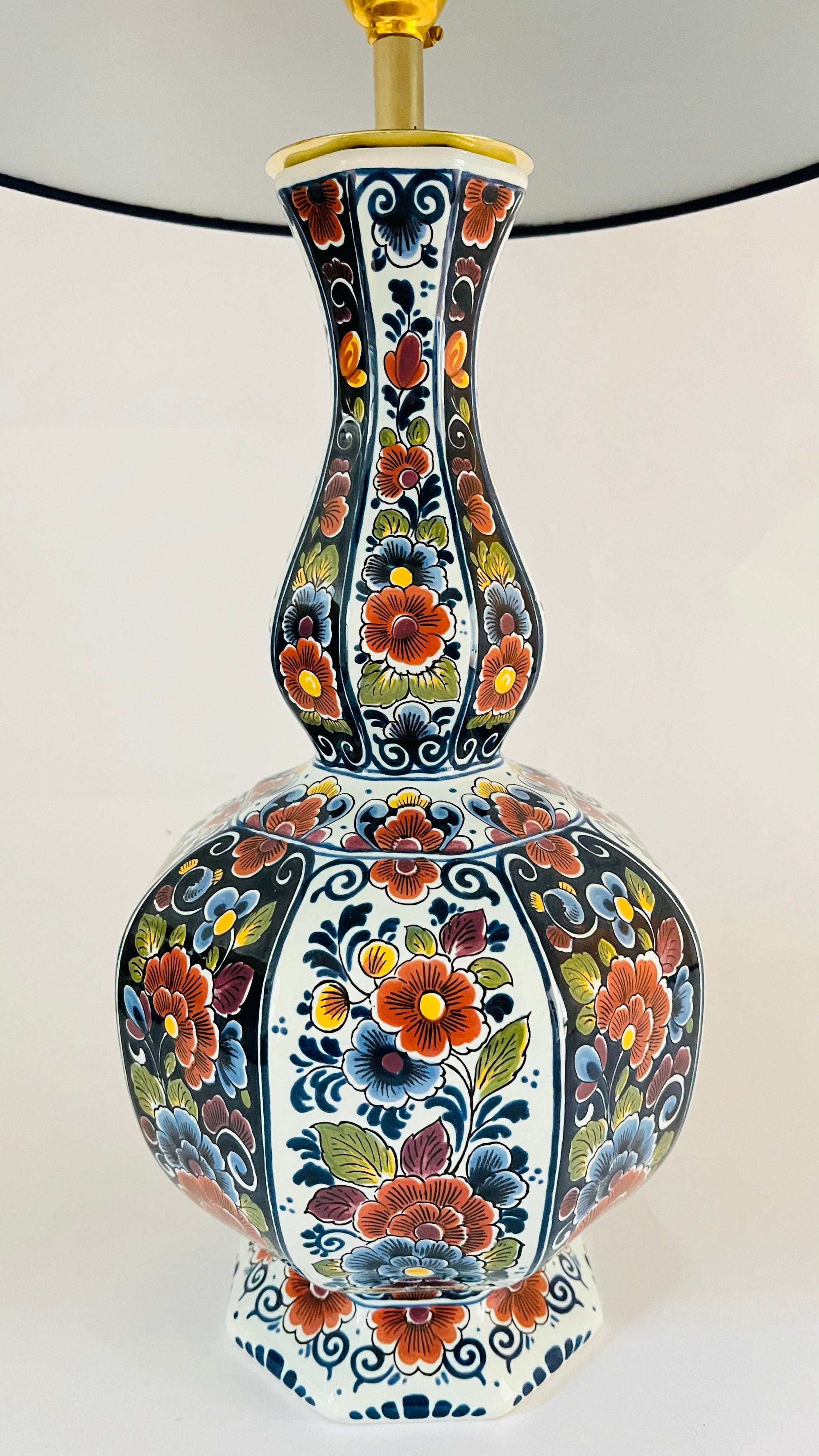 Large Antique Delft ‘Knobbelvaas’ Lamp