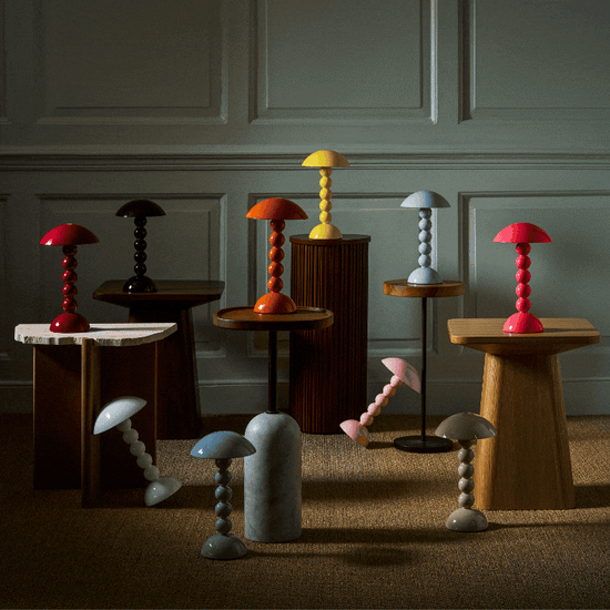 Pale Denim Lacquer Rechargeable Bobbin LED Lamp