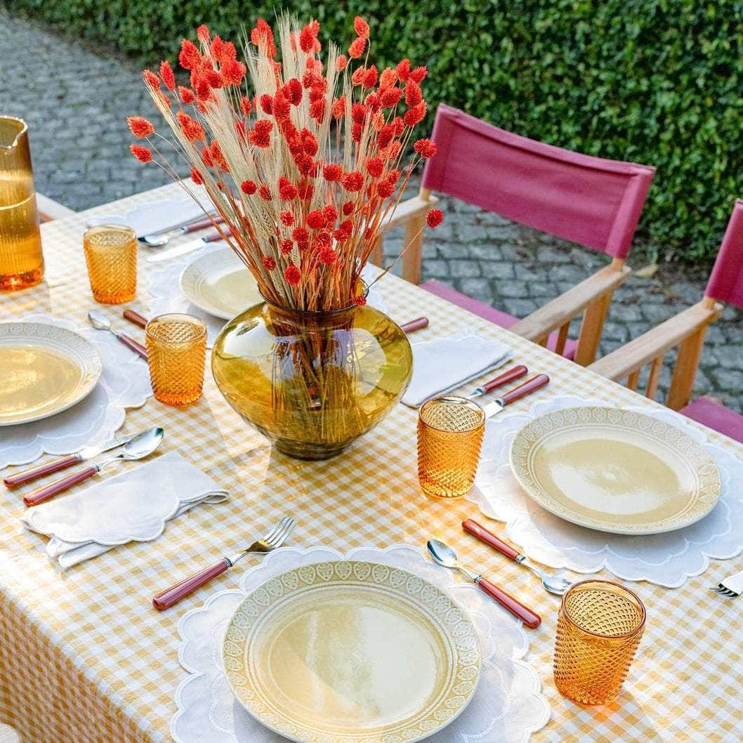 Iris Napkin, Beige with White