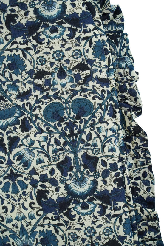 Liberty Fabric Ruffle Edge Hot Water Bottle LODDEN NAVY