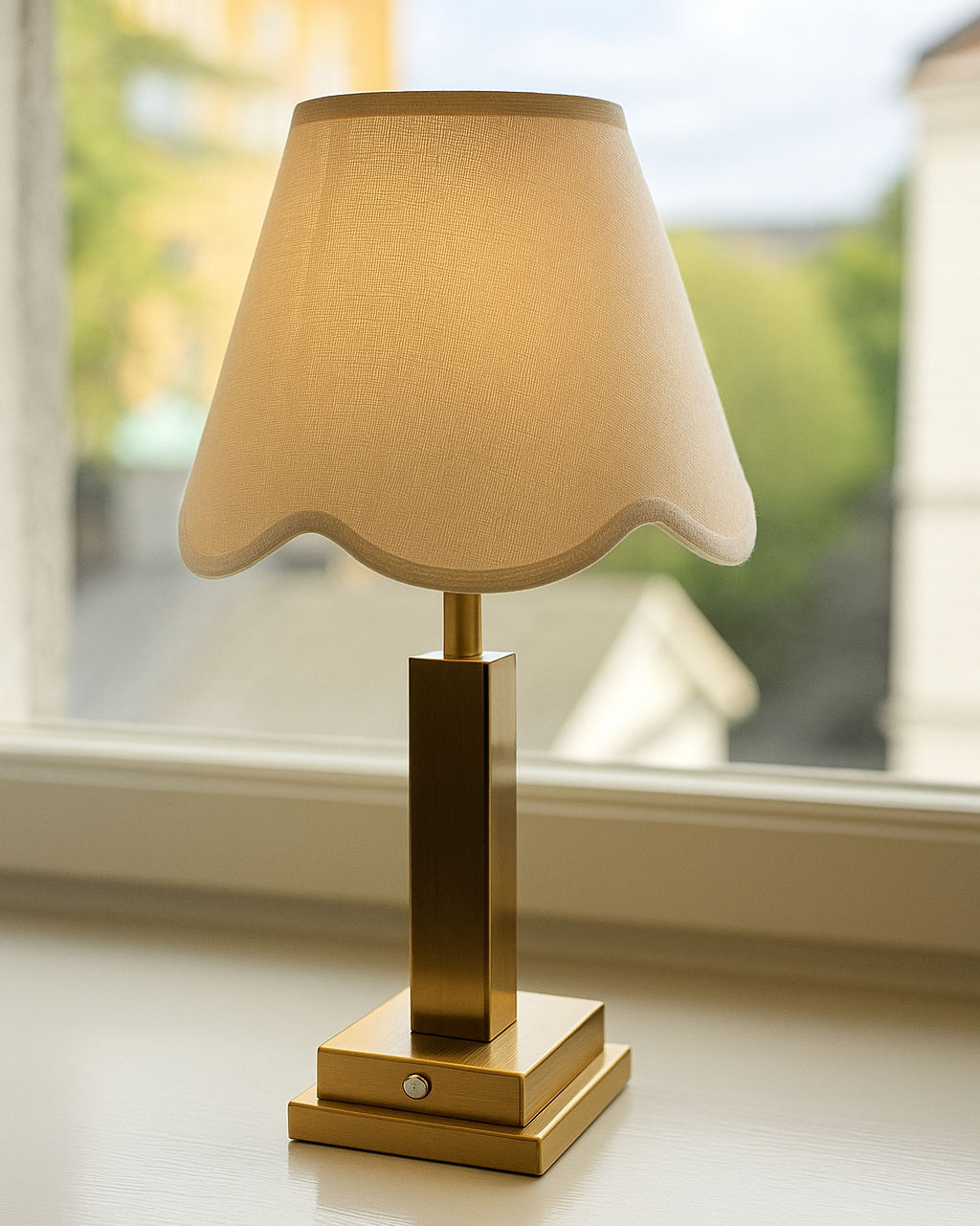 Athena Slim Rechargeable Table Lamp (White Scallop)