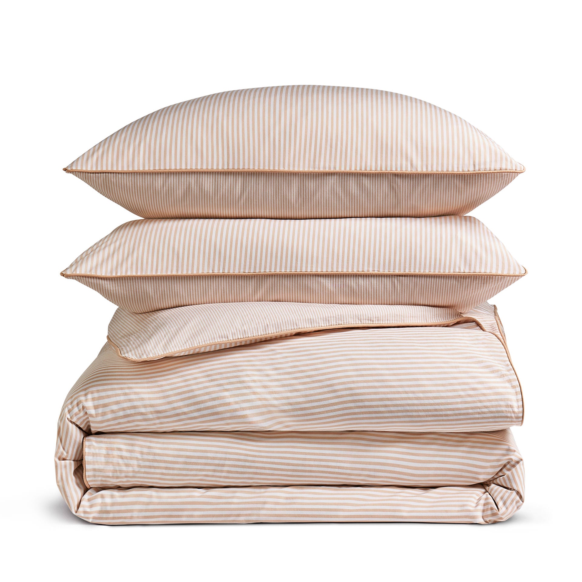 Luxury Organic Cotton Clay Pink Striped Bedding Set