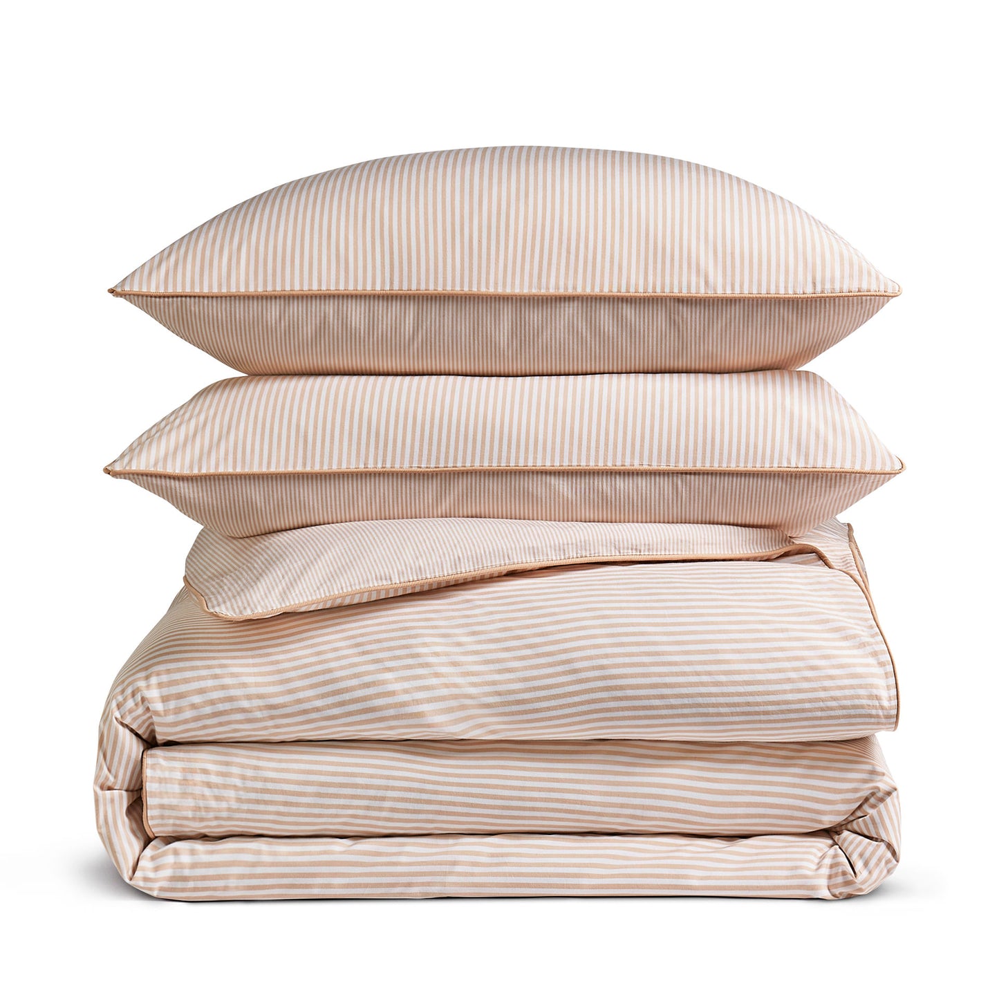 Luxury Organic Cotton Clay Pink Striped Bedding Set