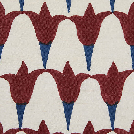Tulip Block Printed Fabric Linen/Cotton Iron/Indigo