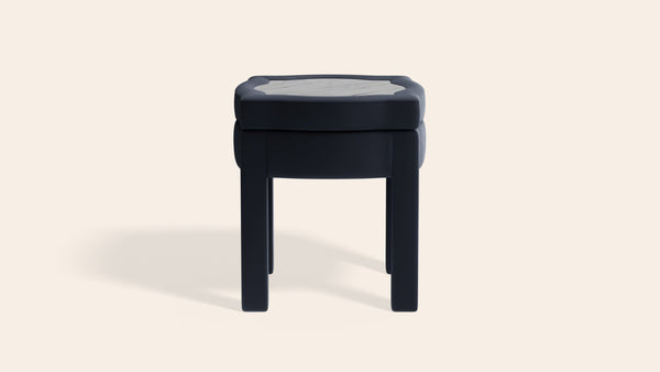 Piero Footstool, Prussian Linen