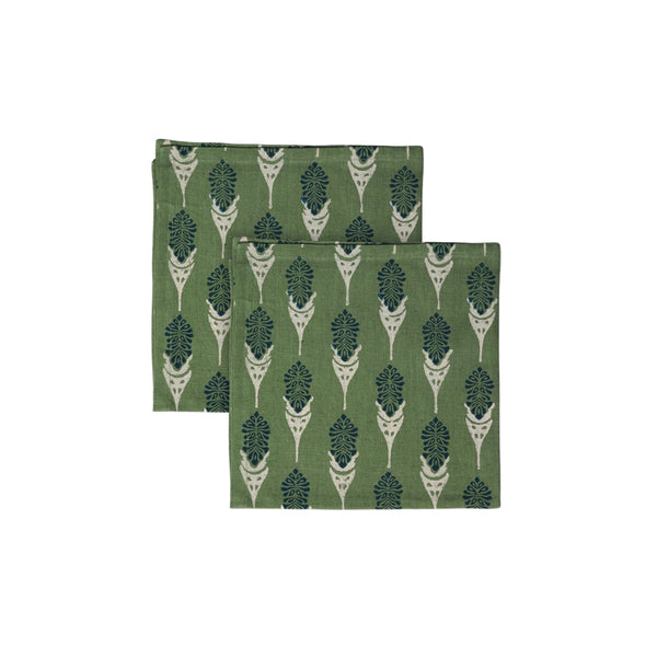Bahaar Table Napkin - Oil Green Set of 2