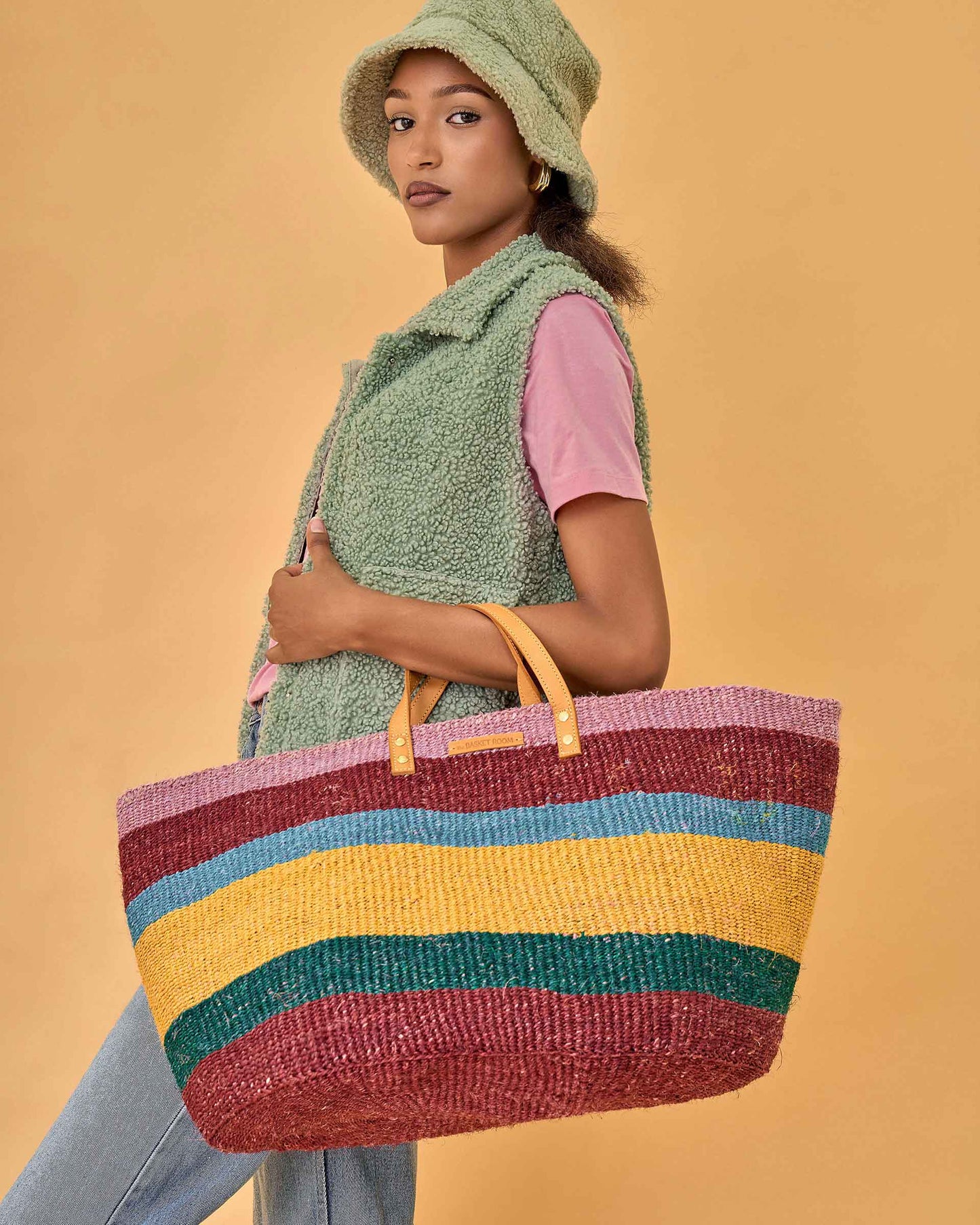 HEKA: Bold Striped Sisal Shopper