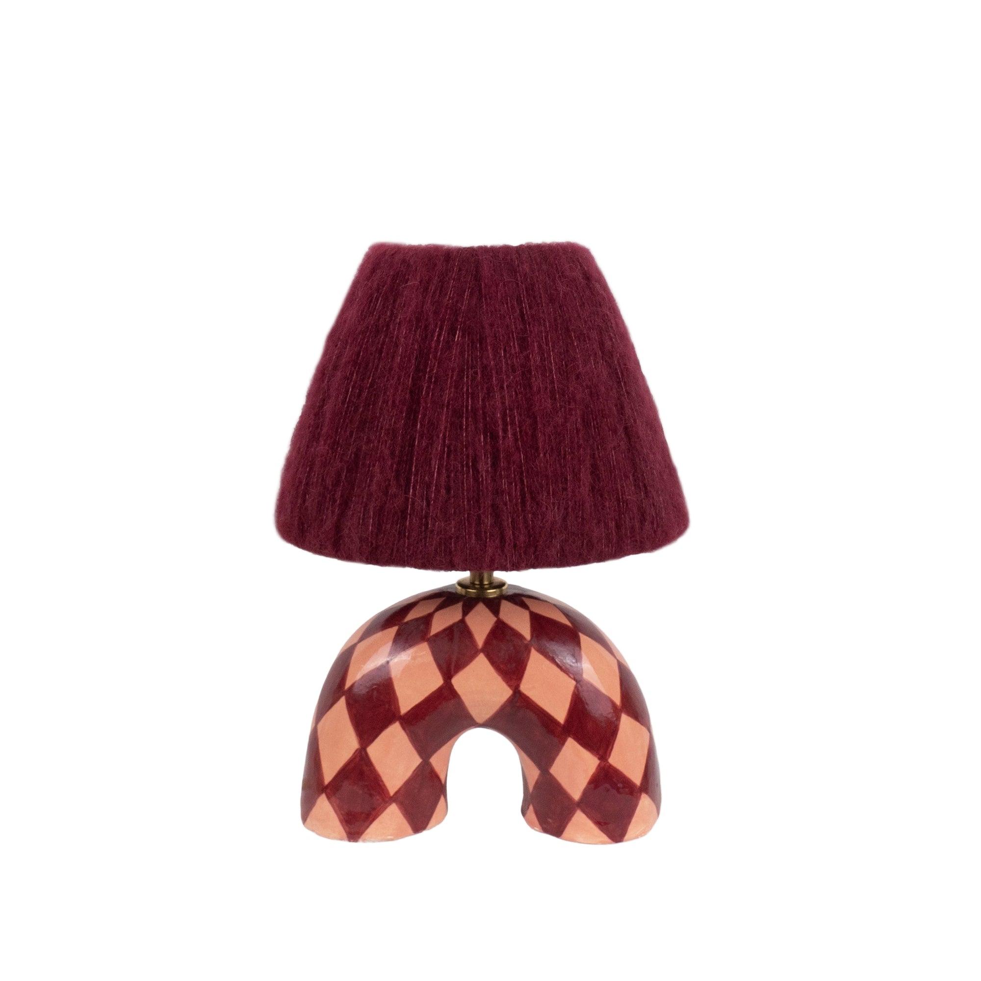 'Me' Table Lamp - Maroon Diamonds