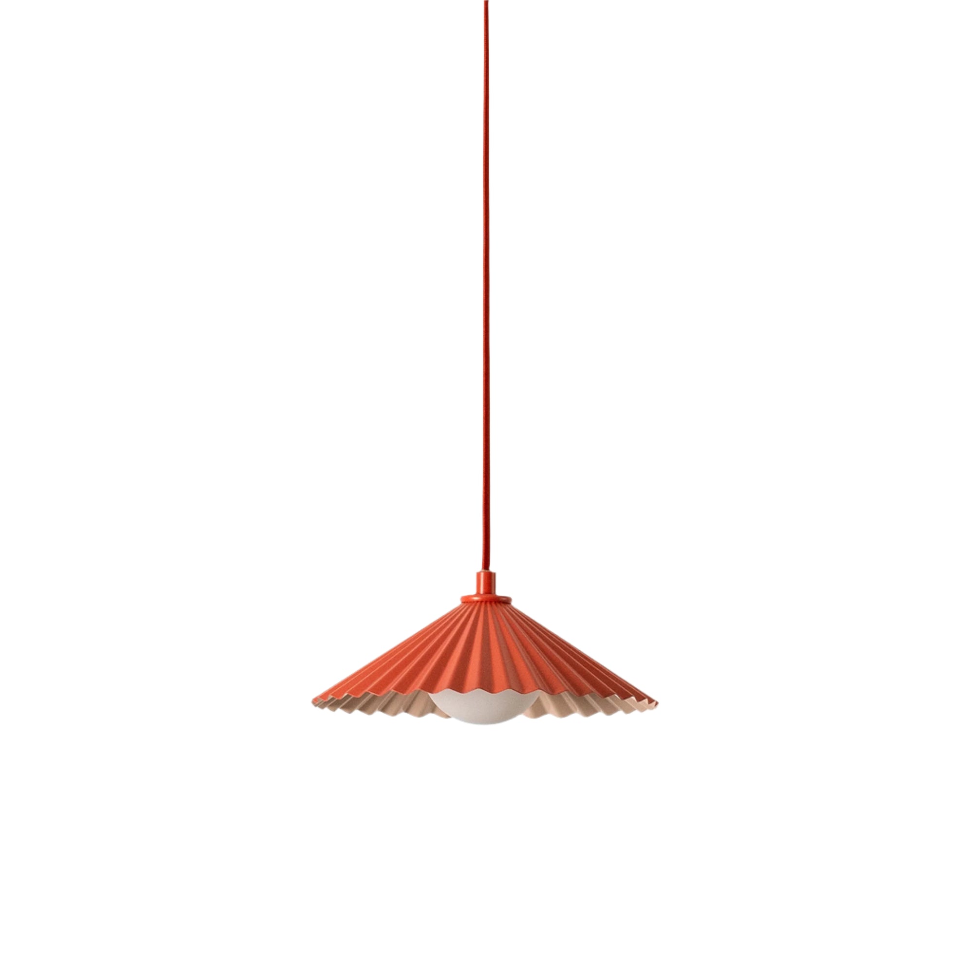 Burnt Orange Small Pleat Pendant Ceiling Light