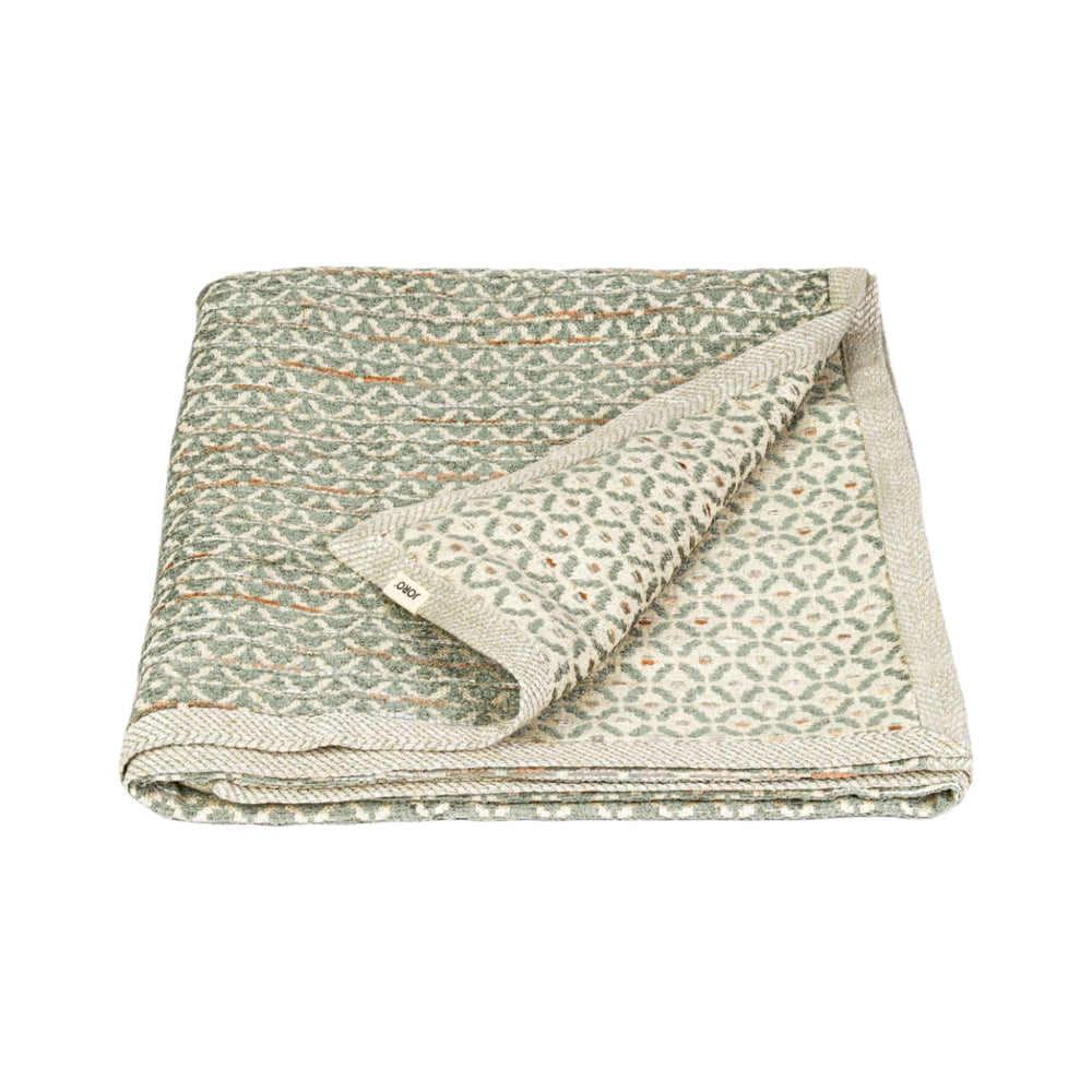 Jacquard Throw - Leaf Green
