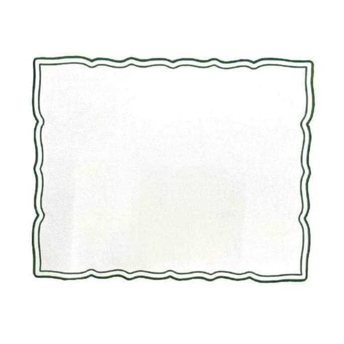 Green Wavy Trim Rectangular Placemats x 4